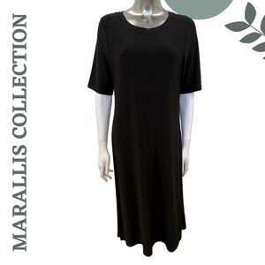 🛍️3/$40 Marallis Collection Black Midi Dress – Size Large
